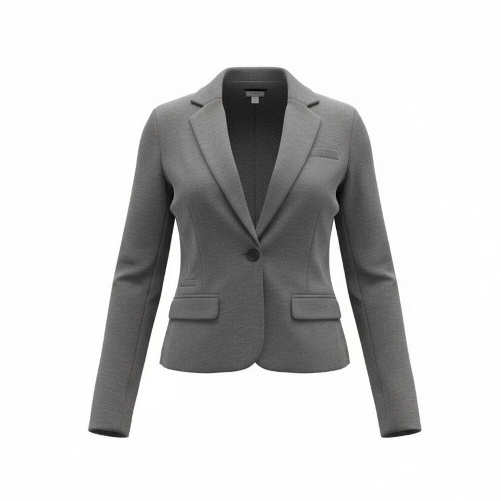 Merona Gray Blazer Jacket Women’s Small Fitted 1 Button
